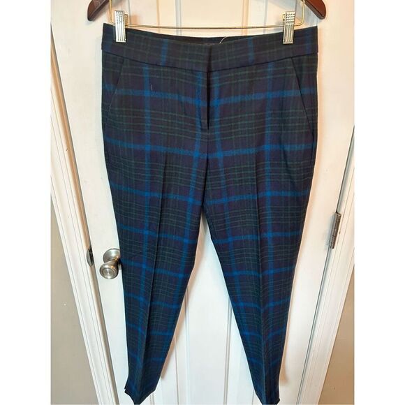 Pendenton blue plaid skinny pants women’s size 4 nwt 100% virgin wool - Picture 1 of 8